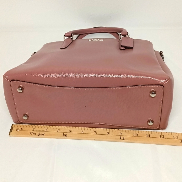 Coach crossgrain leather purse hand bag women's coach bag F 32017 12" × 8" 1/2 - Picture 13 of 15